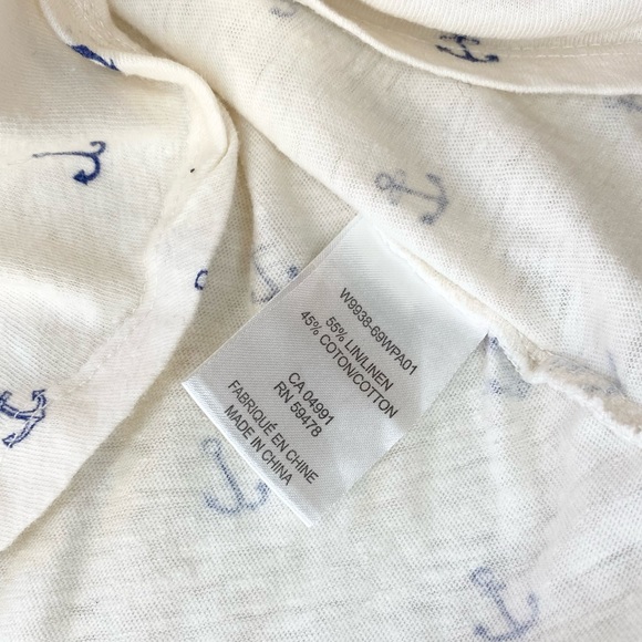 Kenar Linen Blend Anchor Print Tank Top - Picture 7 of 9